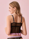 Bonmuse Women’s Bowknot Mesh Underwire Lingerie Set – 2 Pcs