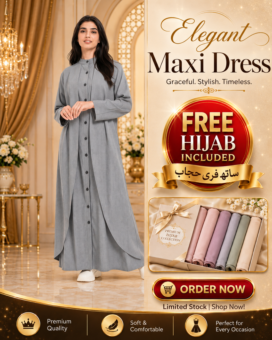 Women’s Graceful Islamic Abaya Dress
