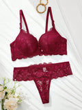 BUY 1 GET 1 FREE - Heart Lace Underwire Sexy Bra & Panty Lingerie Set