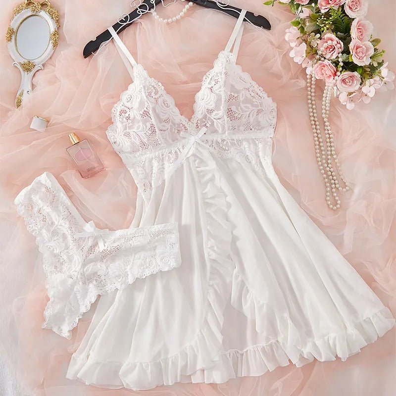 1 Set Plus Size Lace Briefs Nightdress