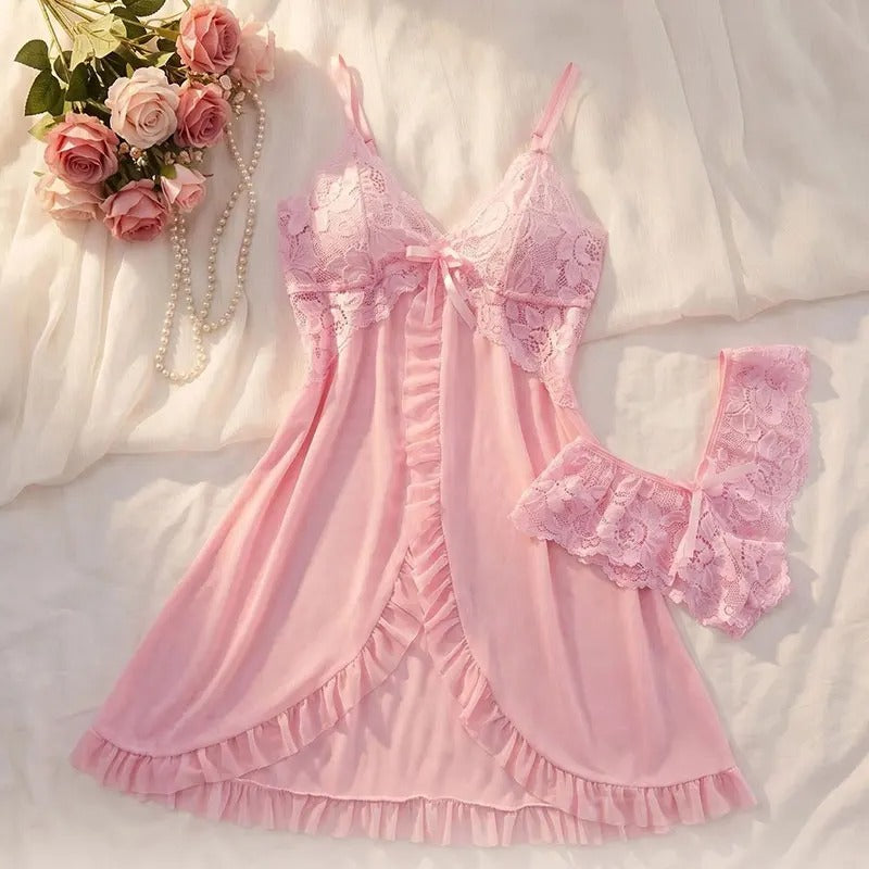 1 Set Plus Size Lace Briefs Nightdress