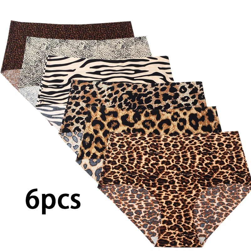 6pcs Women's Seamless Ice Silk Panties Female