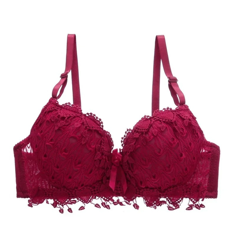 Women Lace Gather Bra Plus Size Lace