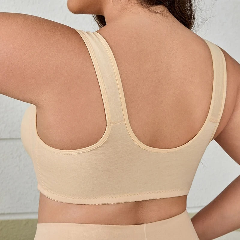 3 Pc Set Closure Wireless Bra Printed Wide Straps