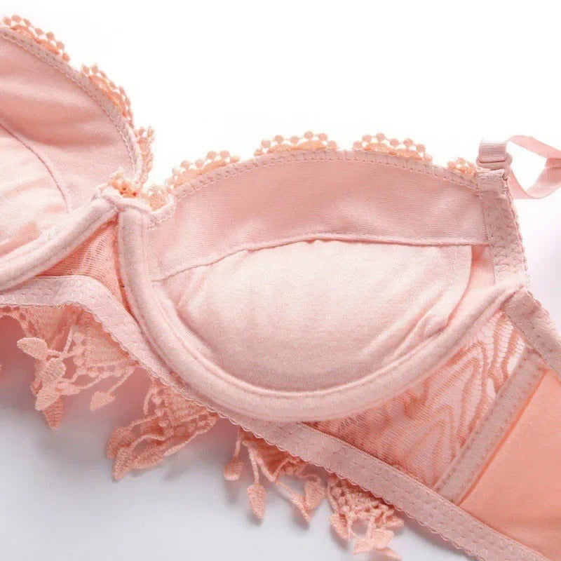 Women Lace Gather Bra Plus Size Lace