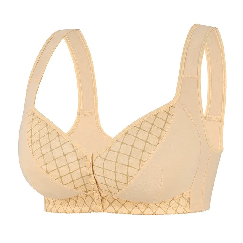 3 Pc Set Closure Wireless Bra Printed Wide Straps