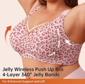 Pack of 6 Bra Leopard Jelly No Underwire Push Up Wireless