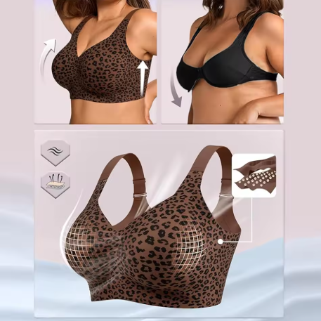 Pack of 6 Bra Leopard Jelly No Underwire Push Up Wireless